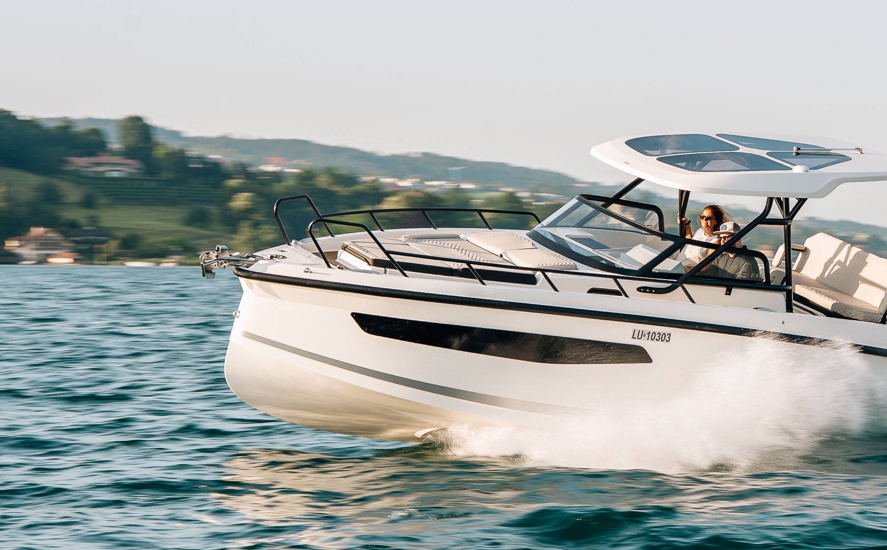 The NAVAN S30 on the water on a sunny day