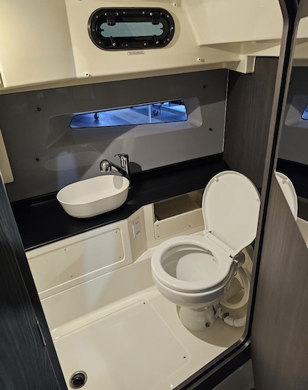 Enclosed toilet with nice furniture