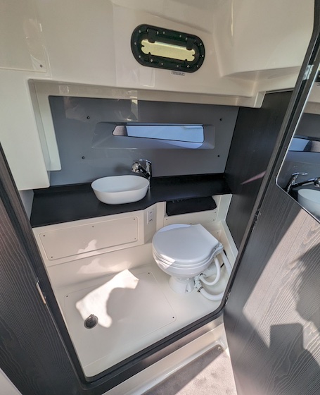 Enclosed toilet with nice furniture